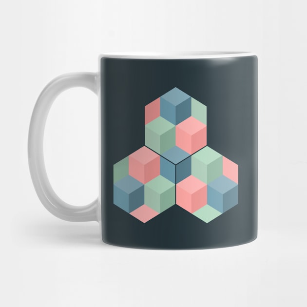 Cubes and Hexagons (Pastel) by Defenestration Nation